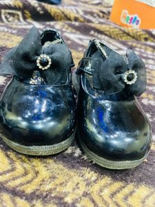 Black Embellished Shoe For Baby Girl