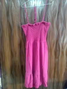 Black Crochet Top With Pink Dress