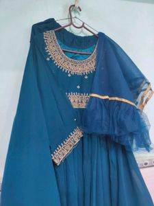 Elegant Blue Embroidered Kurta Set