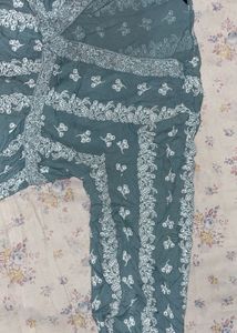 Blue With white design, Kurta