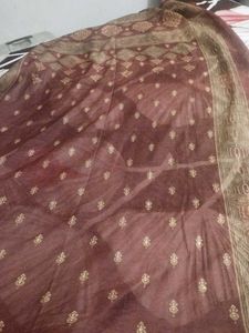 Brown Beautiful Dupatta ( Like Dress Material)