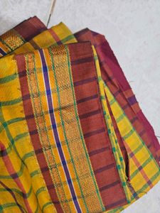 Yellow Checked Saree