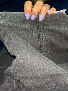 Short Grey Jean Skirt