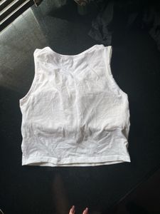 Stylish White Lace-Up Crop Top by NUON