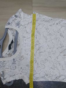 White Coloured Laced Top.