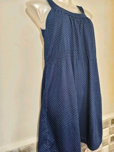 Size M/ L 36-38  Blue Polka Dot Dress