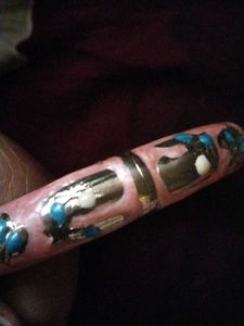 Pink Floral Bangle Bracelet