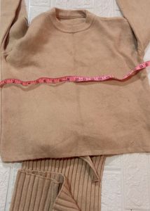 price drop! Tan Sweater Dress Set