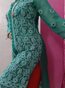 Elegant Embroidered Chikankari Kurta Without Inner