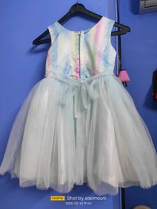 Cyan Net Frock