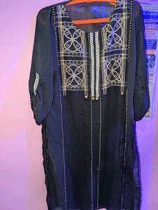 Black Sheer Tunic With Skirt