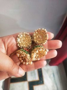 Floral Pearl Jhumkas