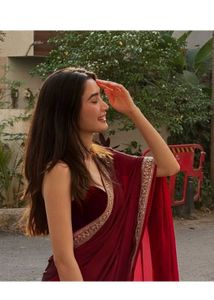 Elegant Maroon Saree