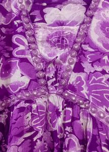 Flowy Purple Paradise Floral Print Kurti💜💫