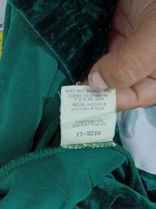 Green Velvet Plussize Pants