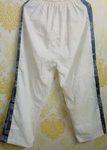 Bandana Trim White Track Pants