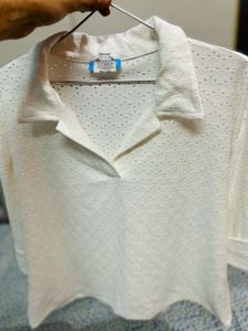 White Eyelet Crop Top