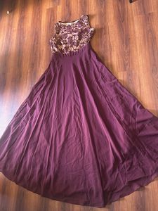 Party wear brown branded gown in size 36