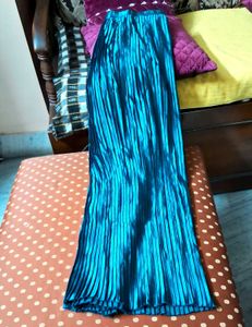 Blue Pleated Skirt