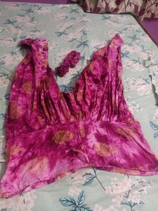 Pink Tie-Dye Halter Bottom