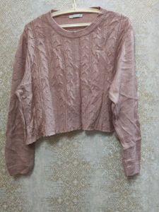 Pink Knit Crop Sweater