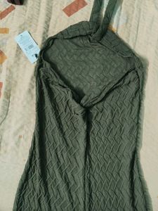 Olive Green Halter Maxi Dress It&#39;s Stretchable