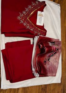 Embroidered Red Kurti