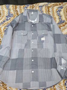 Grey Stripes Full Sleeve Shirt