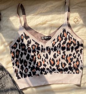 SHEIN-Cheetah Print Crop Top