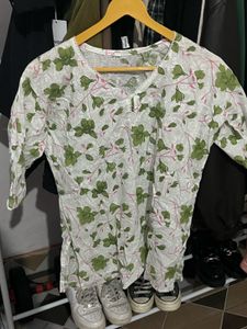 Floral Print Vintage Lace Kurti🪷🪷