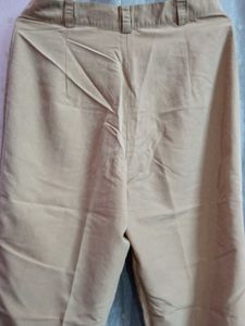 Beige High-Waisted Trousers