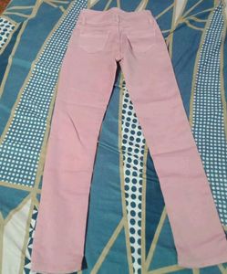 Pink Jeans with Double Button Closure