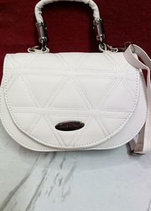 New White Leather Expensive Looking Bag