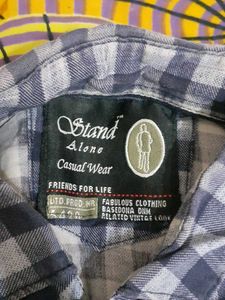 Men Shirt Checkered Casual