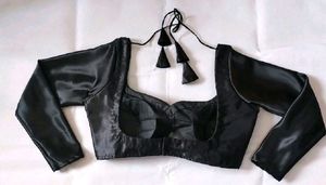 Satin Padded Full Sleeve Back Hook Blouse