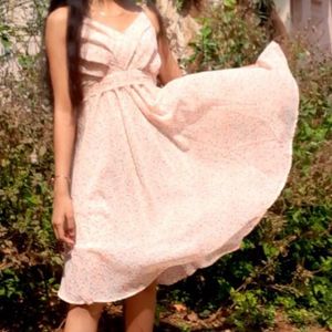 Blush Pink Polka Dot Dress