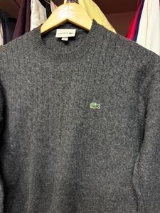 Lacoste Grey Cable Knit Sweater