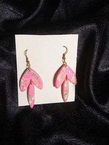 Pink Marble Dangle Earrings