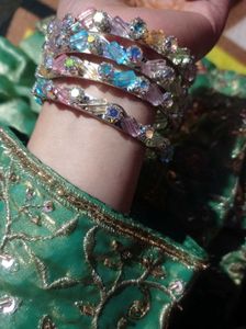 Colorful Crystal Bangle Set