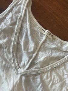 White Embellished Tank Top