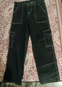 Black Cargo Jeans