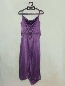 Silky Lavender Bodycon Slip Dress