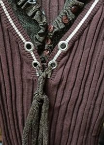 Elegant Brown Knit Top