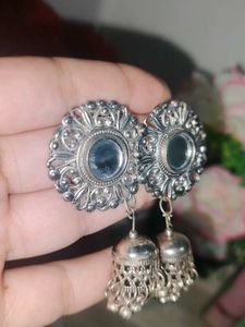 Silver Jhumka Earrings