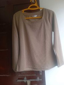 Beige Long Sleeve Top