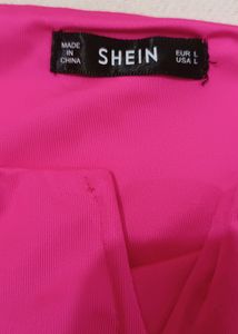 Shein Pink V-Cut Front Bodysuit