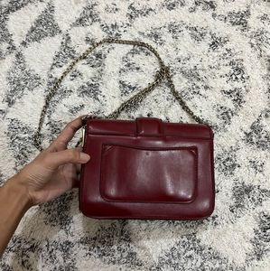 Burgundy Chain Crossbody
