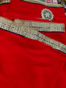 Red Beautiful Work Saree