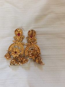 Elegant Gold-Tone Ethnic Earrings