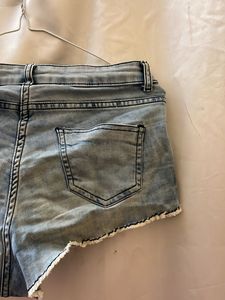Embroidered Denim Shorts